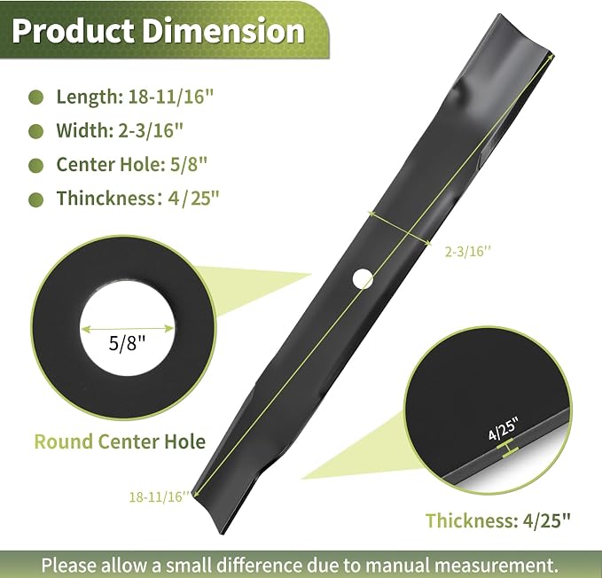 115-2454-03 Lawn Mower Blades Compatible with T oro Time Cutter SS5425 54 Inch Deck, High Lift Blades Replace for 115-4999 115-4999-03 115-9650-03, Fit for Ex Mark Quest E-Series S-Series, 3 Pack