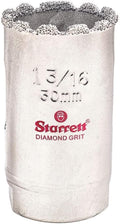 Starrett Diamond Grit Hole Saw, 1-3/16" Dia, 1-1/2" Cutting Depth | Ideal For Drilling Small Diameter Holes, 1/2-20 Thread Size, XA1 Arbor Type, Silver Finish, KD0136-N