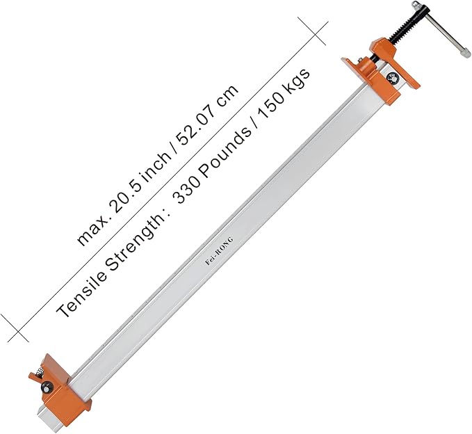 FEIRONG Heavy Duty 24" Bar Clamps 2-Pack - Professional Grade, Quick-Release, 330LB Load Limit, Built-in Ruler, 90° Angled Jaws for DIY Woodworking & Cabinet Installation | Fits 20.5" Work Range