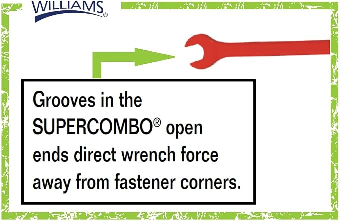 Williams 1232RSC Red Super Combo Combination Wrench, 1-Inch