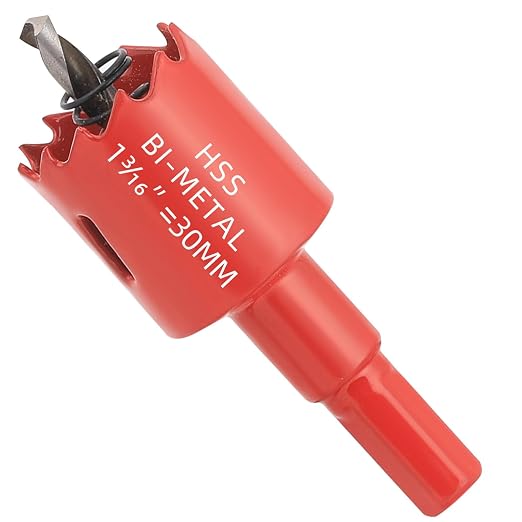 1-3/16 in. Bi-Metal Hole Saw Drill Bits - Versatile and Durable Hole Cutter for Wood, Plywood, Plaster Drywall, Ceiling, Plastic Pipe, PVC and Thin Metal - Includes Arbor & Pilot Bit (30mm)