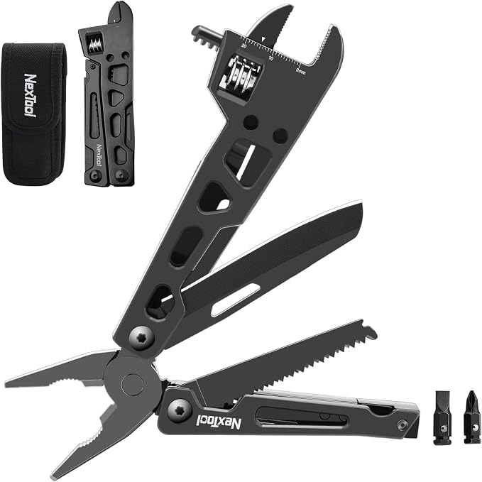 NexTool W3 Adjustable Wrench Multitool, 9-in-1 Folding Pliers