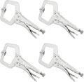 4 Pack 11 Inch C Clamp Locking Pliers,Locking C Clamp, Adjustable Nickel Plated C Pliers For Wood Working, Welding, Electrician Maintenance and more, by GENHAKON