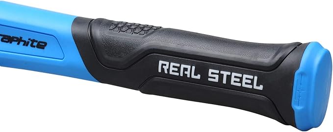 REAL STEEL Sledge Hammer, 3lb Drilling Club Hammer for Striking Rubber Grip Forged Jacketed Graphite 0508