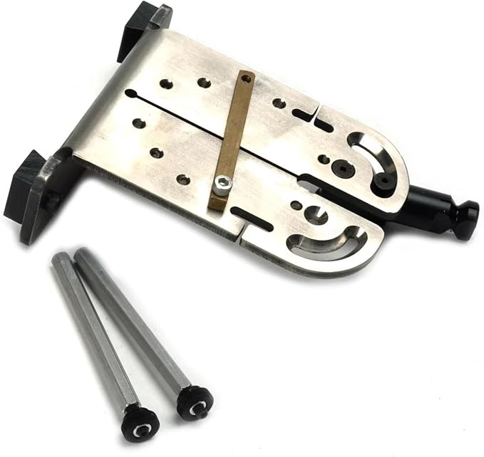 Jewelry Bench Pin Vise Set, Stainless Steel Adjustable Clamp with Wooden Bench Pin for Jewelers Cutting and Filing