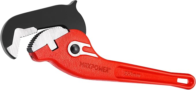 MAXPOWER 14-inch Pipe Wrench, Self-Adjusting Pipe Wrench, Rapid Grip Multi-function Quick Self Adjustable Plumbing Pipe Capacity 0.7"-2"