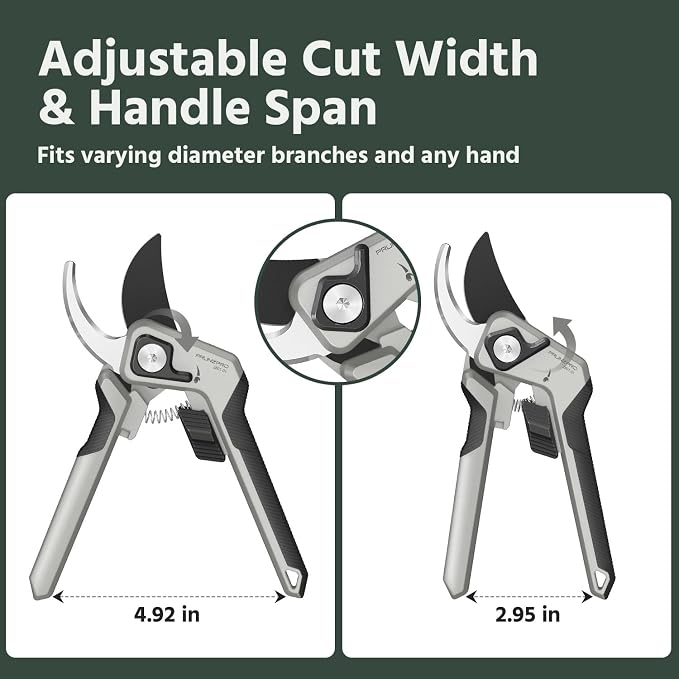 PrunePro Pruning Shears for Gardening Professional Bypass Hand Pruner Up to 1 Inch Cut Capacity Sharp Stainless Steel Blade Garden Scissors Plant Flower Garden Clipper Grey 1 Pack