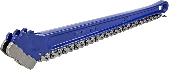 24" Chain Pipe Wrench 3" - 5" Pipe Diameters, 20 1/4 Inch Chain Length Max Breaking Load 11000Lbs, Heavy Duty Plumbing Tool for Pipe Installation, Oil Fields Operations and Maintenance