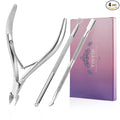 YINYIN Cuticle Trimmer with Cuticle Pusher and Cutter, Professional Stainless Steel Nippers, Cutter Clippers, Cuticle Remover, Pedicure Manicure Tools for Fingernails and Toenails, Sliver