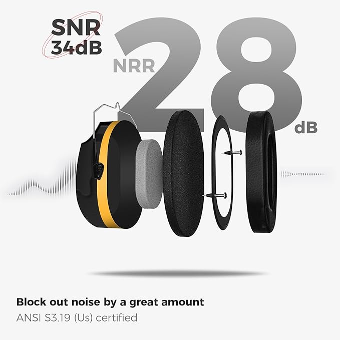 ProCase Noise Reduction Ear Muffs, Sound Proof Ear Protection, NRR 28dB Noise Cancelling Headphones for Adults Kids Autism, Hearing Protection for Shooting Gun Range Mowing -Orange