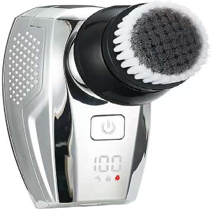 Electric Head & Body Hair Shaver - Mens Cordless Rechargeable Wet/Dry Skull Bald Head Back & Groin Waterproof Razor with Rotary Blades, Clippers, Nose Trimmer, Brush, Massager (Silver) | 𝟕𝐃 𝐅𝐥𝐨𝐚𝐭𝐢𝐧𝐠 Electric Razor with Magnetic Removable Head...