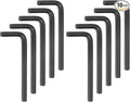 HARFINGTON 10pcs Hex Key Wrench 1/4" L-Shape Hexagon SAE Wrenches Chrome Vanadium Steel Repairing Tool for Home Repair, Black