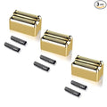 3 pack Professional Replacement Foil and Cutters for BaBylissPRO Barberology Double Foil Shaver, Compatible with BaBylissPRO Barberology FXFS2 Shaver，Gold