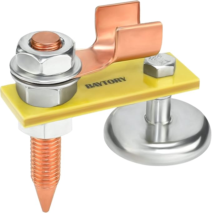 BAYTORY Upgrade Magnetic Welding Support Ground Clamp Tools, Welding Magnet Head Strong Magnetism Large Suction, Copper Tail Welding Accessories Stability Clamps