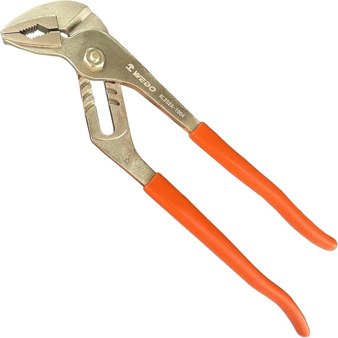 WEDO Water Pump Pliers, Slip Joint Pliers, Tongue and Groove Pliers, Length 12 inch, length 300mm, Max jaw opening 52mm, Aluminum Bronze, Non-Sparking, DIN Standard, BAM & FM Certificate
