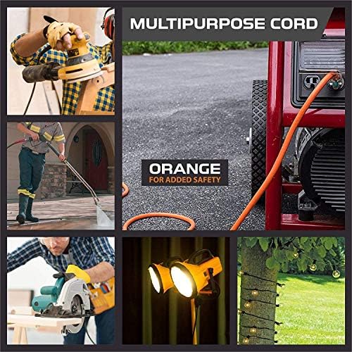 Iron Forge Cable 10 Gauge Extension Cord Heavy Duty, 50 Ft - Orange SJTW
