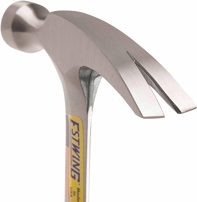 ESTWING Hammer - 12 oz USA Made Straight Rip Claw Hammer with Smooth Face & Genuine Leather Grip - E12S