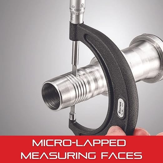 Starrett Digital Micrometer with One-Piece Spindle, Satin Chrome Finish and Tapered Frame - Quick and Easy Adjustment, 3-4" Range, .0001" Graduation - T216XRL-4