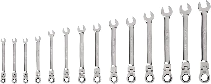 TEKTON Flex Head Ratcheting Combination Wrench Set, 14-Piece | WRC95002
