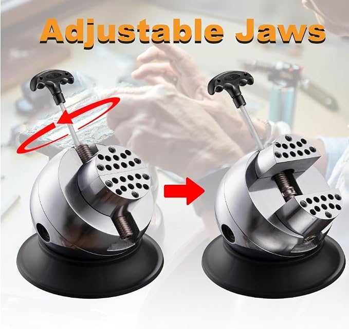 DZQ 3"32PCS Ball Vise Engraving Setting Tool 360°Rotation Bench Vise(Black)