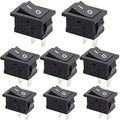 TWTADE 8Pcs 12V Rocker Switch On/Off 2 Pin 2 Position SPST Car Auto Boat Rocker Toggle Switch AC 6A/250V 10A/125V KCD1-1-101