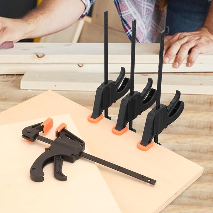 20 Pack 4 Inch F Bar Clamp, Medium Duty 70lbs One Handed Clamps/Spreader, Bar Clamps for Woodworking, Crafting, by GENHAKON
