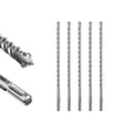 SALI 5 Pcs 3/8"*12" SDS Plus Rotary Hammer Drill Bit Concrete Drill Bit Kit Cross-Type Double Thread Carbide Material Suitable for Brick, Cement Walls, Stone, Hammer Drill Bits