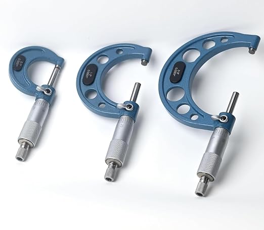 6PCS Outside Micrometer, 6” Micrometer Set, High Precision 0.0001” 0-1"/1-2"/2-3"/3-4"/4-5"/5-6" Machinist Tools, Micrometer Set, with Calibration Standard, Wrench
