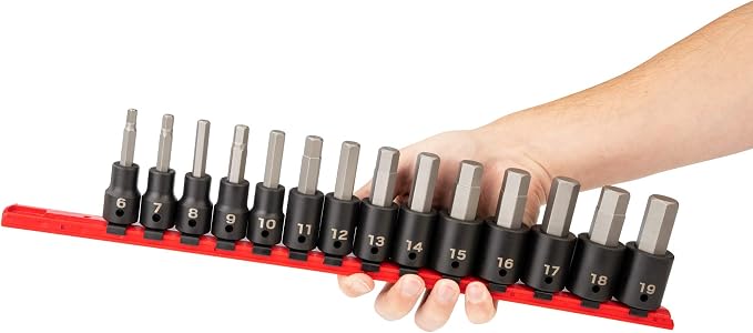 TEKTON 1/2 Inch Drive Hex Impact Bit Socket Set, 14-Piece | SIB92101