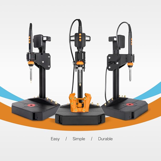 Vertical Heat Set Insert Press Tool with 90W Soldering Iron | 95% Pre Assemble | Complete Kit with M2-M8 Tips & 30PCS Brass Threaded Inserts | Professional 3D Printing Tool for Plastic Parts Assembly