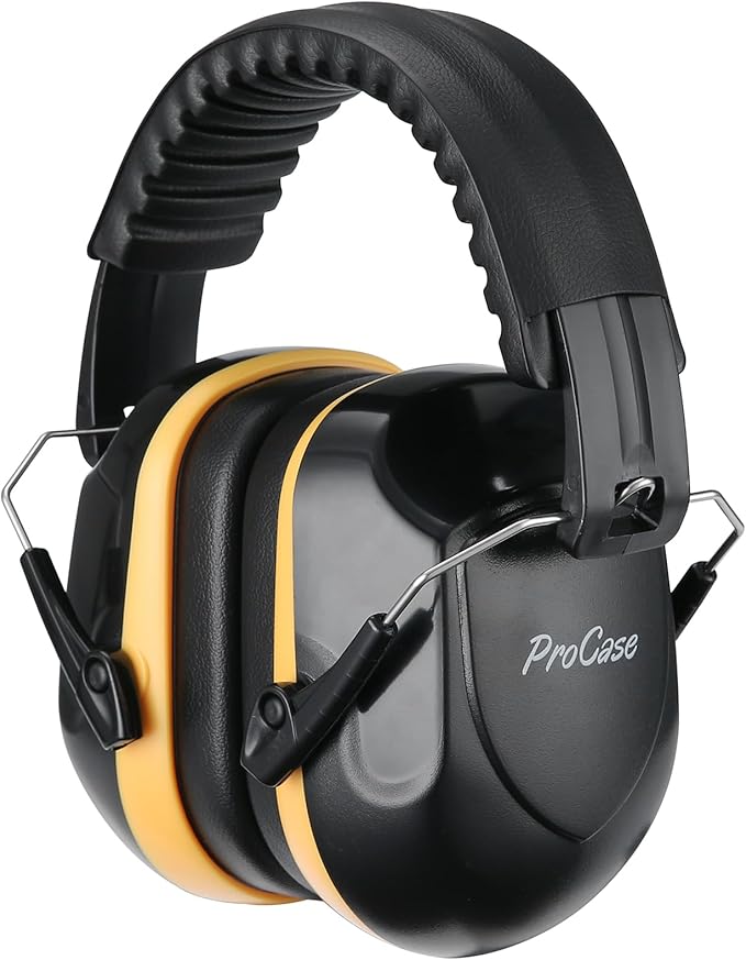 ProCase Noise Reduction Ear Muffs, Sound Proof Ear Protection, NRR 28dB Noise Cancelling Headphones for Adults Kids Autism, Hearing Protection for Shooting Gun Range Mowing -Orange