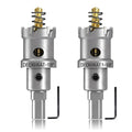 2-Pack 1-1/8" TCT Hole Saws for Hard Metal, Heavy Duty 28mm Tungsten Carbide Tipped Hole Cutters Set with Spring-Loaded Pilot Drill Bits for Stainless Steel, Metal, Iron, and Plastic