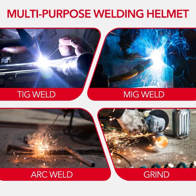 TRQWH Welding Helmet with Light True Color Auto Darkening Welding Helmets for Men Solar Powered Welding Hood with 2 Arc Sensor Wide Shade 4/9-13 for TIG MIG ARC Cool Welder Mask