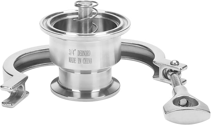 DERNORD Sanitary Check Valve - One Way Flow - 1.5" Tri Clamp Style, Stainless Steel 304, FKM Gasket (3/4 Inch Tube OD)