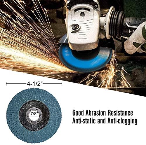 LotFancy Flap Disc 4 1/2 inches, 11 Grinding Polishing Discs Set for Angle Grinder, 40 60 80 120 Grit Assorted Pack, Sanding Wheels, Strip Disc, Nylon & Felt Polishing Disc Kit