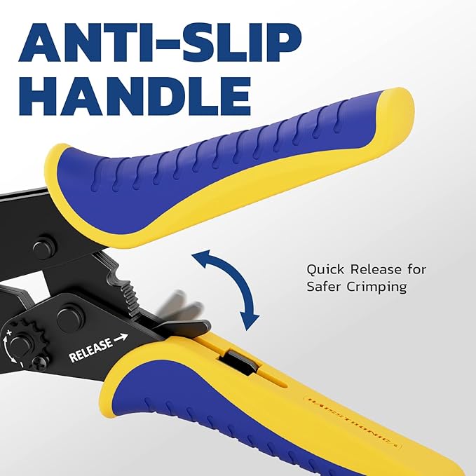 haisstronica Crimping Tool for Non-Insulated Terminal,AWG 22-8 Ratchet Wire Crimper Tool,Wire Terminal Crimper HS-7327