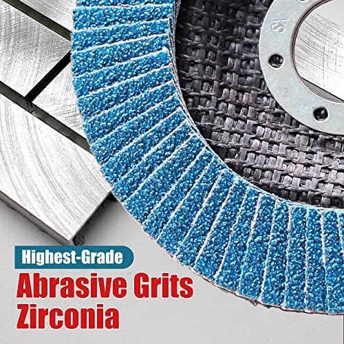 EZARC Zirconia Flap Discs 60 Grit, 4-1/2 x 7/8-Inch, Type 29, 10-Pack