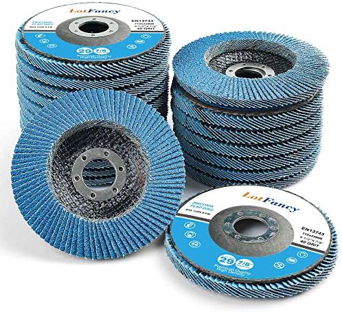 LotFancy 20PCS Flap Discs 4 1/2 for Angle Grinder, Type 29, Premium Zirconia High Density Sanding Disc Grinding Wheels, 40 60 80 120 Grit, 4.5" x 7/8"