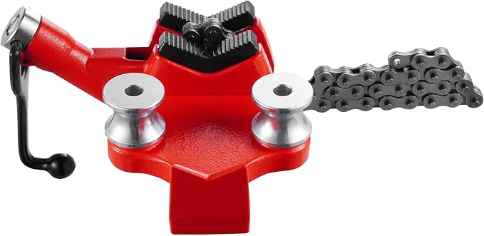 VEVOR Heavy-Duty Pipe Chain Vise, 1/8" - 5" Pipe Capacity, 26" Rugged Chain & Cast Iron Base, Hitch Mount Vise Plate Holder With Adjustable Height - Fits 2 inch x 2 inch Receiver