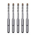 5 Pack 1/4 inch X 8.26 inch SDS Plus Rotary Hammer Drill Bit, Concrete Drill Bit for Concrete, Brick, Cement and Stone, 8.26 inch Length (8.26" Length, 1/4" Diameter)