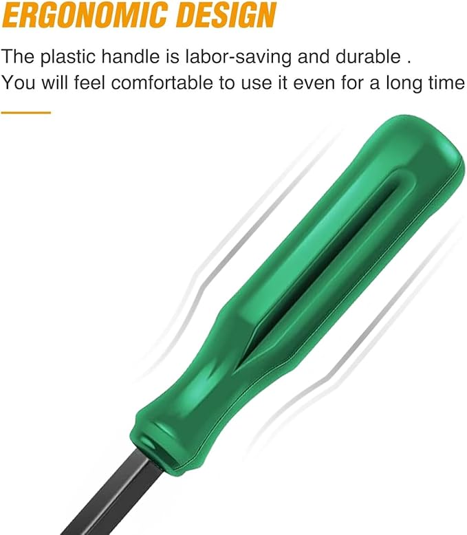 GOOACC Car Panel/Upholstery Remover Ergonomic Stainless Steel Fastener Remover - Easily Removes Plastic Fasteners Reduces Damage to Panels and Loss of Clips Green