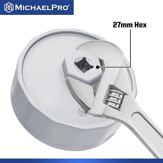 MichaelPro 84.4mm Oil Filter Cap Wrench Compatible with Mercedes-Benz, Dodge and Jeep 3.0L V6 Diesel Engines, 14 flutes, Easily Remove Stubborn Oil Filters | MP009099