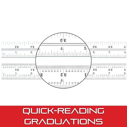 Starrett Blade Only for Combination Squares, Sets and Bevel Protractors - Ideal for Woodworking and Metalworking - 36" Length, Satin Chrome Finish, 4R Graduation - CB36-4R