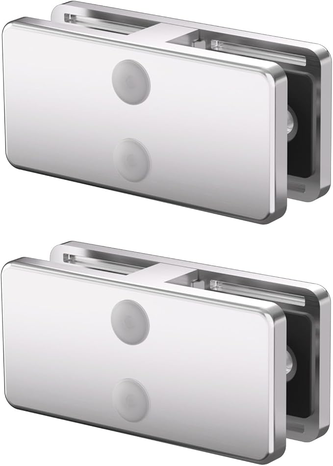 Glass Clamp, 2 Pack Stainless Steel 304 Adjustable 180° Corner Clips for Frameless Railing, Staircase, Balcony, Glass Holder - Perfect for Stairs, Balusters, and Railing Systems