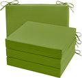 Cozyide Outdoor Chair Cushions, Waterproof Patio Seat Cushions with Adjustable Straps, Square Corner Patio Chair Cushions for Garden, Grass Green, 18.5x16x3 Inch (Pack of 4)