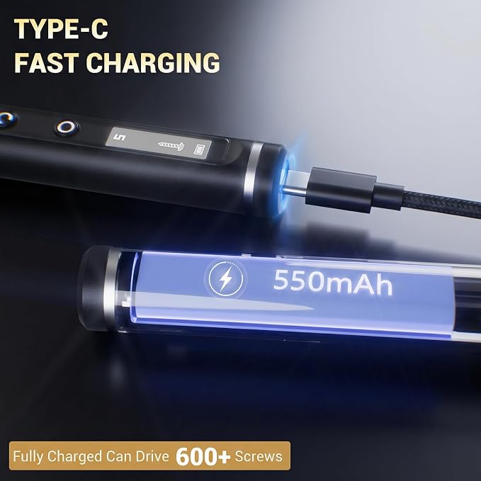 Mini Electric Screwdriver Set, 81-In-1 Electric Screwdriver Kit with 5 Torque Settings & LED Light, Electric Screwdriver for Electronics