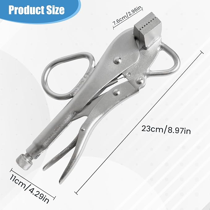 Generic Locking Sheet Metal Pliers 10 inch, Premium Extra Wide Duck Billed Pliers for Gripping Welding Sheet Metal Tools, 23cm, Silver