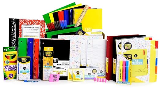 School Supply Boxes | Ultimate High School & College Bundle (1 Box) | Back to School Essentials Kit for Students & Teachers | Includes 1" Binders, College-Ruled Notebooks, Mechanical Pencils, & More
