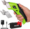 Cordless Electric Scissors, VLOXO Cardboard Cutter Electric Fabric Scissors with Blades Rechargeable Powerful Fabric Cutter for Crafts Leather Carboard Carpet Plastic Felt with Case Green CS4001