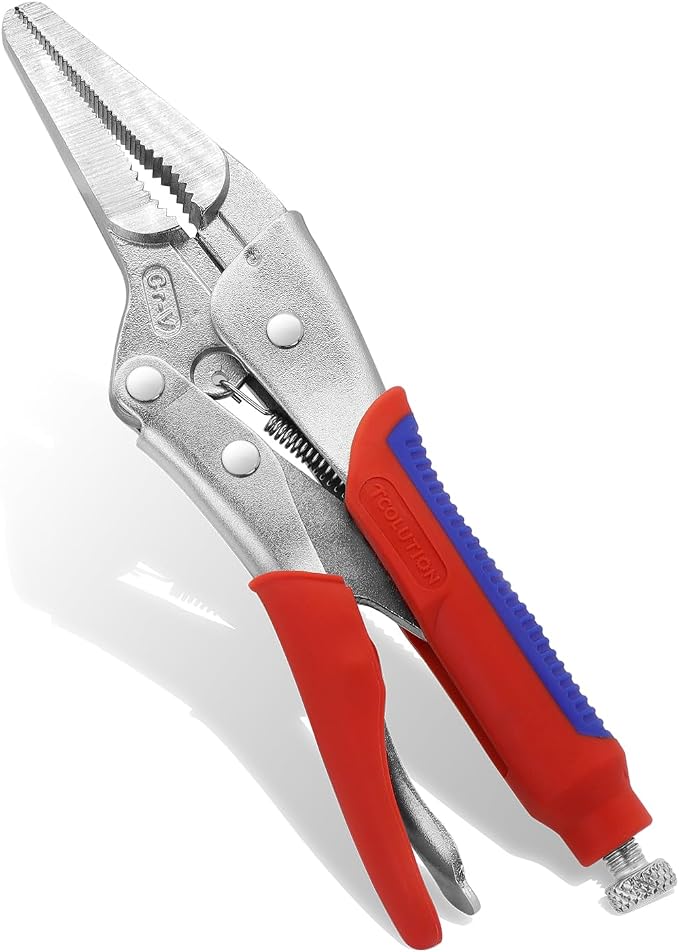 9 Inch Needle Nose Locking Pliers, CRV Material with Non-Slip TPR Grip for Automotive, Electronics & Hard-to-Reach DIY